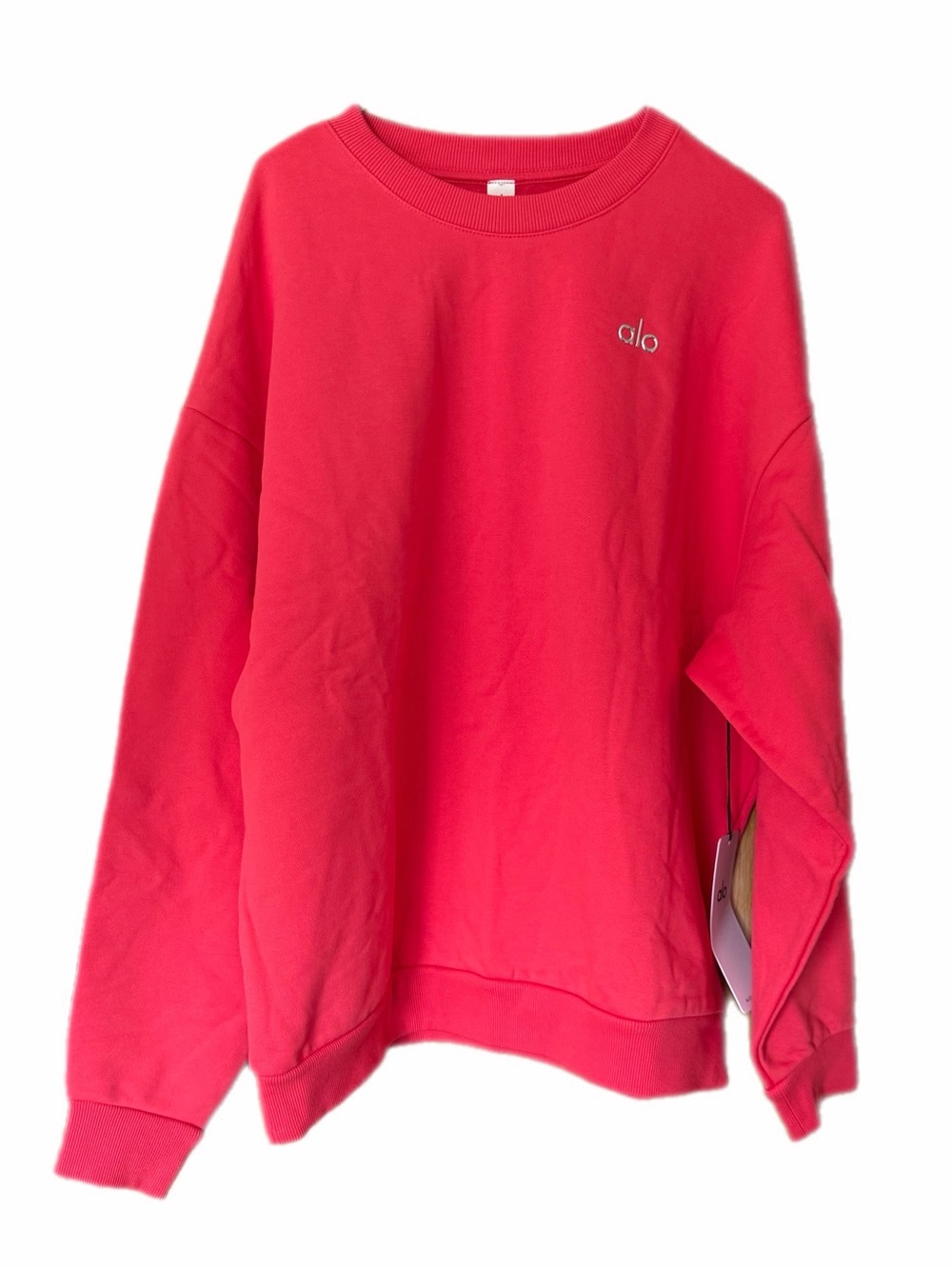 Alo accolade candy red crew neck sweatshirt NWT large - Picture 5 of 15